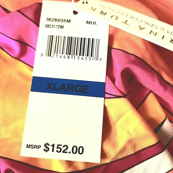 Trina Turk Women Sz XL Vivid Vista Mini Dress Tunic Swim cover-up Stretchy NWT - Picture 5 of 7